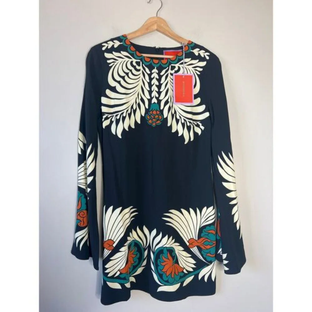 NWT La Double J Mini Supreme Swing Long Fluted Sleeves Dress Black Size: Medium - Picture 2 of 9